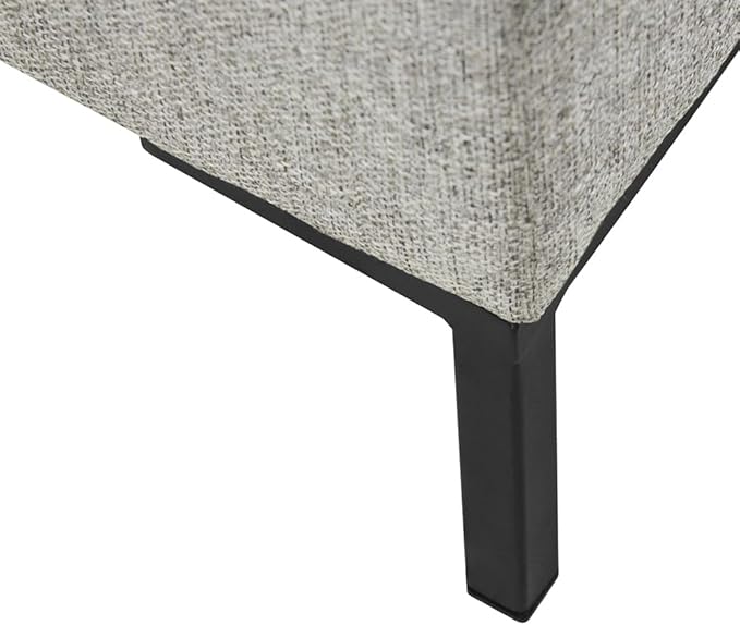 HomePop Upholstered Storage Bench with Metal Leg|Homepop Home Décor|Bench with Storage for Living Room & Entryway - Gray Woven