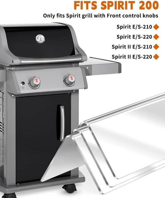 15.3 inch Flavorizer Bars for Weber Spirit Grill Parts 200 Series Weber Spirit 2 Grill Parts E220 E230 S220 S230, Spirit 210 Grill Parts E210 S210 for Weber Grill Parts 7635 67045, 3 Pcs