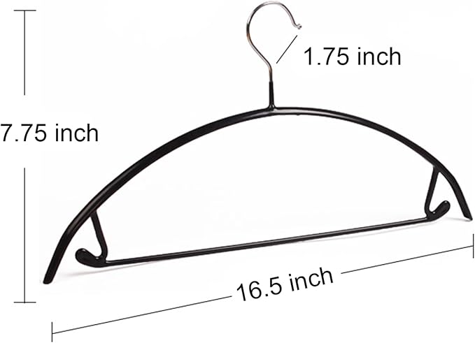 Tosnail 10-Pack Non-Slip Sweater Hangers with Pants Bar, Dimple and Crease Free Hanger for Suit Coat, Shirt, Closet Organizer, Black