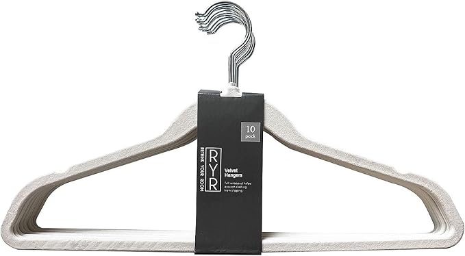 10 Pack Velvet Hangers - Non-Slip and Space-Saving Closet Organizers - Durable Soft-Touch, White Hangers for Clothes, Coats, and Wardrobe Essentials Luxury, Ganchos De Ropa, Gift