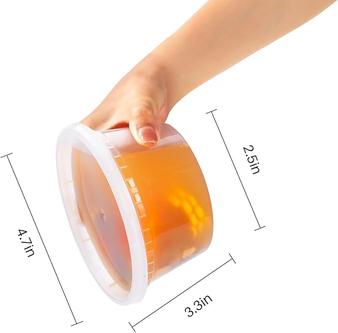 EDI [12 OZ, 50 Sets] Plastic Deli Food Storage Containers with Airtight Lids | Microwave-, Freezer-, Dishwasher-Safe | BPA Free | Heavy-Duty | Meal Prep | Leakproof | Recyclable