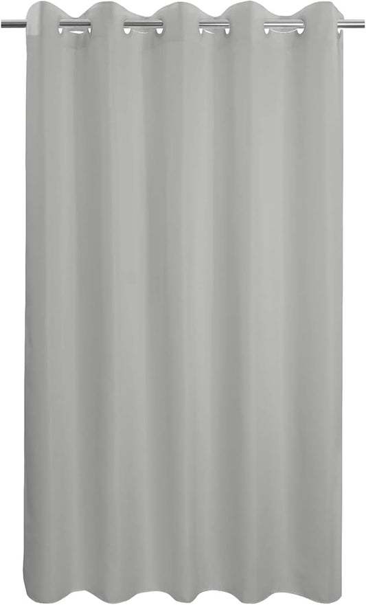 No Hook Grey Shower Curtain or Liner 78" Length - Soft Microfiber 78" Long Fabric Shower Curtain Liner Set, Machine Washable & Water Repellent, Gray, 71x80