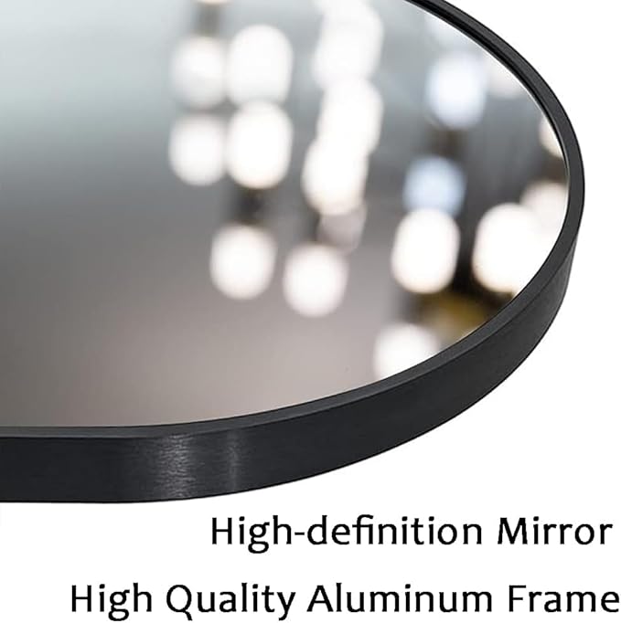 OGCAU Full Length Mirror, 78"x38" Arched-Top Full Body Floor Mirror Hanging or Leaning, Standing, Wall Mounted with Aluminum Frame for Living Room (Black)