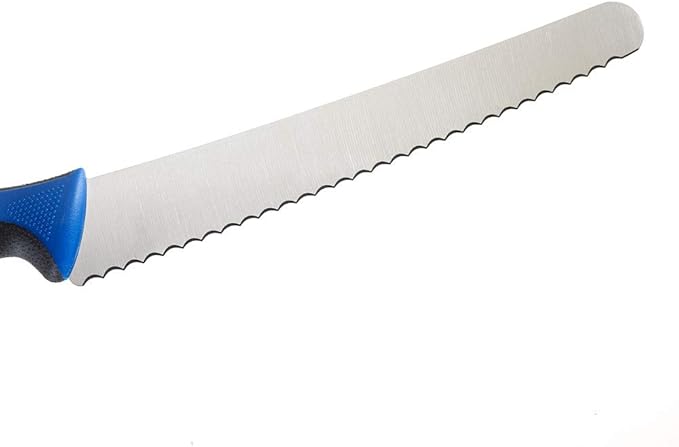 Mercer Culinary Millennia Colors Bread Knife, 10-Inch Wavy Edge Wide, Blue