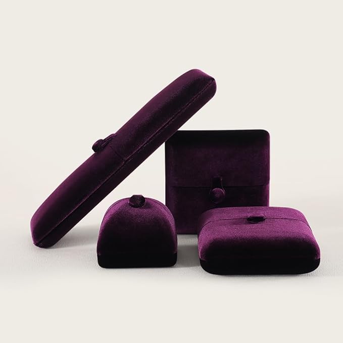 Bracelet Jewelry Box，Velvet Gift Boxes for Women，Men Valentine Necklace Long Display Cases (Purple)