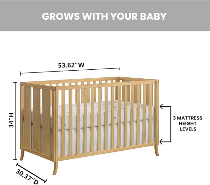 Oxford Baby Arlie 4 in 1 Convertible Island Crib Natural