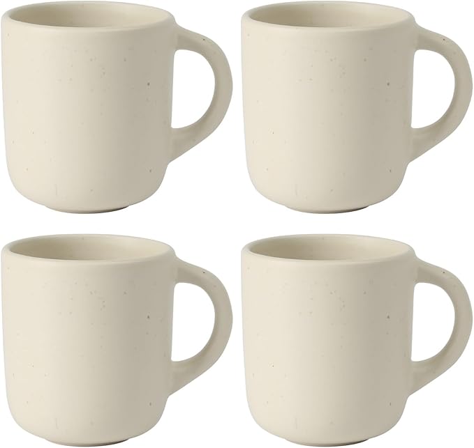Bloomhouse Corsica Clay 4 Piece Mug Set - Sea Salt White