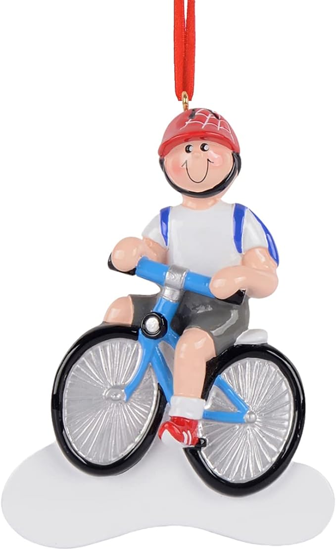 Personalized Bicycle Ornament - Son Christmas Ornaments 2025 Cyclist Ornament Dirt Bike Kids Christmas Ornaments 2025 Mountain Bike Boy for Tree
