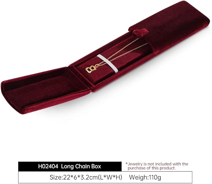 Necklace Jewelry Box，Velvet Gift Boxes for Women，Men Valentine Bracelet Long Display Cases (Red)