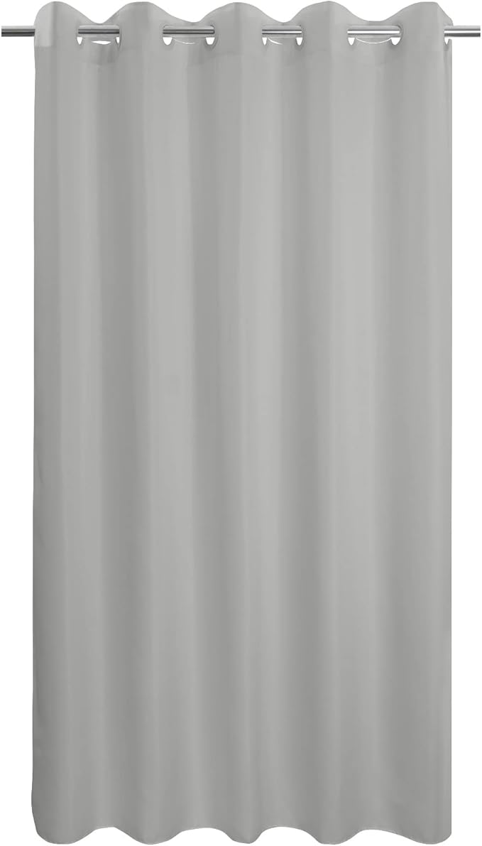 Extra Long No Hook Grey Shower Curtain or Liner Soft Microfiber - 84" Length Fabric Shower Curtain Liner Set, Machine Washable & Water Repellent, Gray, 71x86