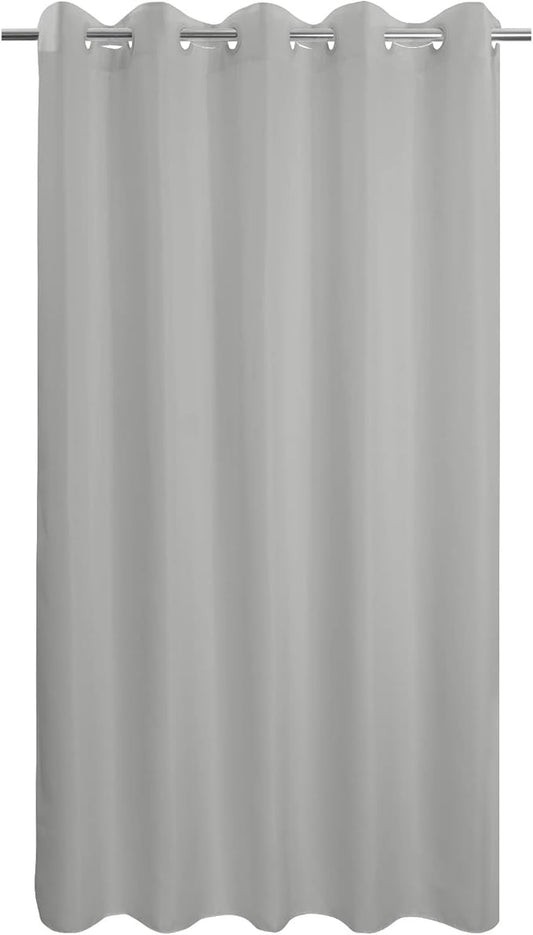 Extra Long No Hook Grey Shower Curtain or Liner Soft Microfiber - 84" Length Fabric Shower Curtain Liner Set, Machine Washable & Water Repellent, Gray, 71x86