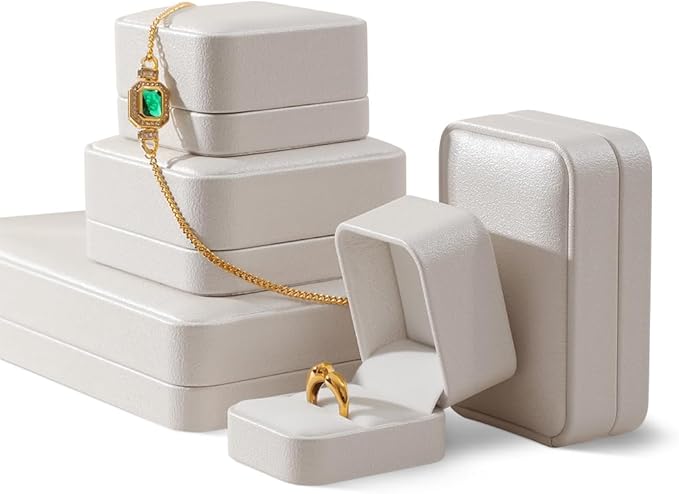 Earring Box, Leather Earring Gift Box,Premium Earring Boxes For Jewelry Gift,Luxury Earring Boxes (White)