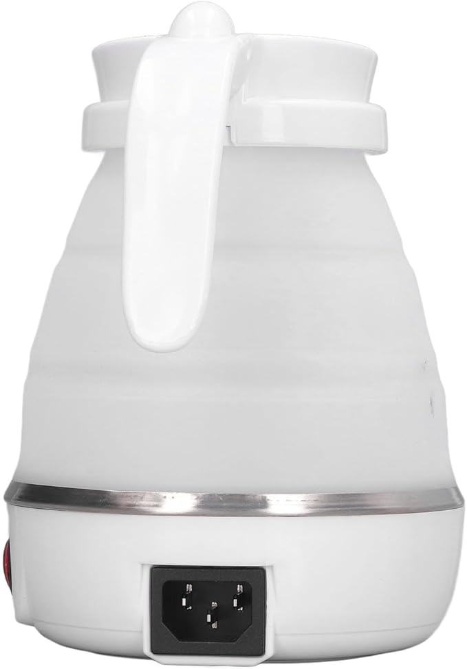 Folding Electric Kettle, US Plug 110V 400W Collapsible Hot Water Kettle with Detachable Power Cord for Desktop (White)