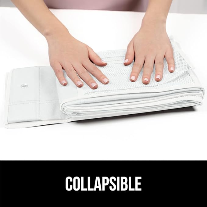 GORILLA GRIP Over the Door Shoe Organizer, 24 Large Breathable Mesh Pockets, Space Saving Hanging Storage Holder, Closet Rack Hanger Holds Up to 40 lbs, Hangs on Closets for Shoes, Accessories, White