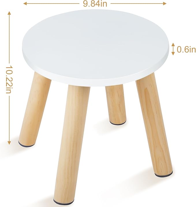 Wooden Step Stool for Kids, Children's Stool Matched Sensory Table, Children Sitting Stool with Assembled Four-Legged, Multi-Purpose Kids Chairs for Bathroom Kitchen Bedroom, Natural Anti-Slip, 2 Pack