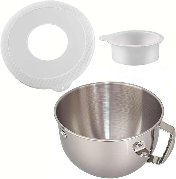 6Quart Stainless Steel Mixer Bowl with Bowl Lid Covers for Stand Mixers