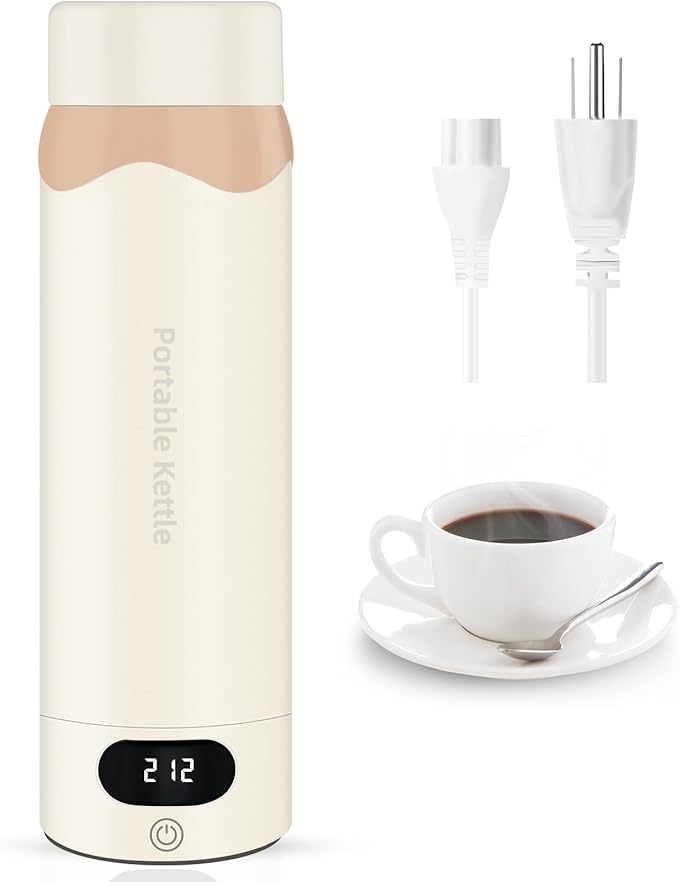 Travel Electric Kettle Portable Mini Kettle, 316 Stainless Steel 16.91Oz/500mL, Smart Small Hot Water Boiler with 4 Temperature,Fast Boiling water with Auto Shut-Off and Boil Dry Protection