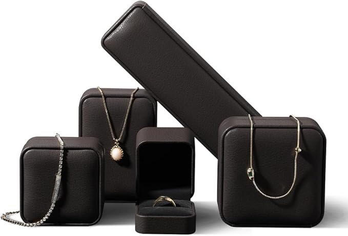 Necklace Gift Box, Leather Small Jewelry Box,Premium Jewelry Box For Necklaces,Luxury Necklace Case (Brown)