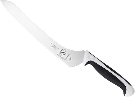 Mercer Culinary Millennia Color Handle Cutlery 9" Offset Bread Knife (Wavy Edge) White