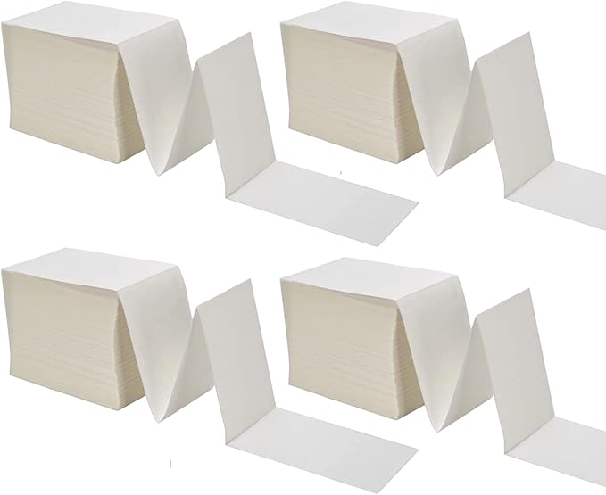 9527 Product Fanfold 4 x 6 Direct Thermal Labels White Perforated Shipping Labels,1000 Label per Stack,4 Stacks Total 4000 Label