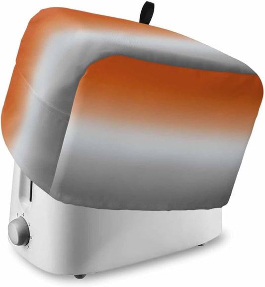 Toaster Cover 4 Slice Orange Grey Ombre Toaster Oven Cover with Pockets Gradient Gradual Color Dustproof Bakeware Protector Small Kitchen Appliance Dust Covers and Fingerprint Protection for Women