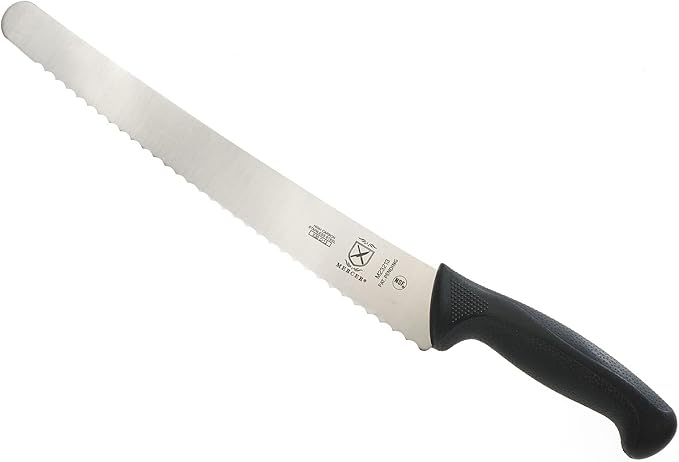 Mercer Culinary M23213 Millenia Black Handle, 12-Inch Wavy Edge, Brisket Knife