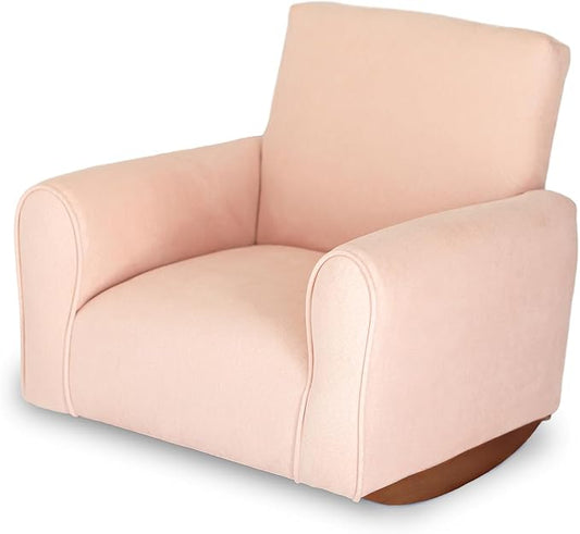 Kid Rocking Chair for Toddlers, Child Chair for Little Kids, Upholstered Toddler Armchair for Children, Comfy and Cute Little Kid Chairs (Rockers, Blush)