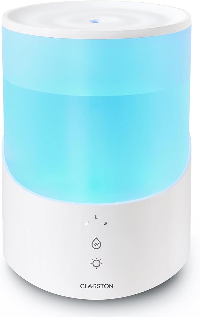 Humidifier for Bedroom, 2.5L Cool Mist Humidifier with Essential Oils Diffuser and Nightlight, Top Fill Humidifiers for Home, Auto Shut-off