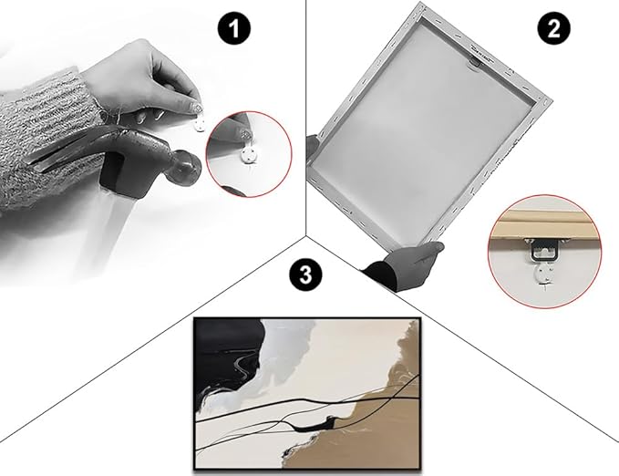 Abstract Wall Art Canvas Decor Abstract Art Paintings for Living Room Brown and Grey Fantasy Graffiti Pictures for Home Bedroom Kitchen Decorations 24x36 Inches with Black Frame