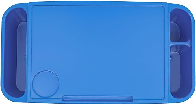 Kids Lap Desk Tray Set of 6, Portable Activity Table, Stackable Plastic Tray for Drawing, Writing, Eating, Classroom, 19.69" L x 9.84" W x 7.09" H, Blue
