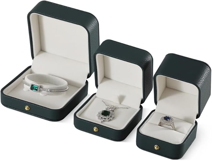 Ring Box, Leather Ring Case,Premium Mens Jewelry Box,Luxury Ring Box For Proposal,Dark Green Ring Boxes