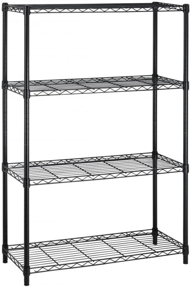 PayLessHere Shelves Shelf Storage Shelves Heavy Duty 4 Tier Adjustable Shelf 1000 lbs Total Capacity NSF Certified Height Adjustable Stable Leveling Feet Easy Assembly (Black)