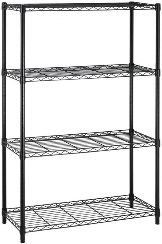 PayLessHere Shelves Shelf Storage Shelves Heavy Duty 4 Tier Adjustable Shelf 1000 lbs Total Capacity NSF Certified Height Adjustable Stable Leveling Feet Easy Assembly (Black)