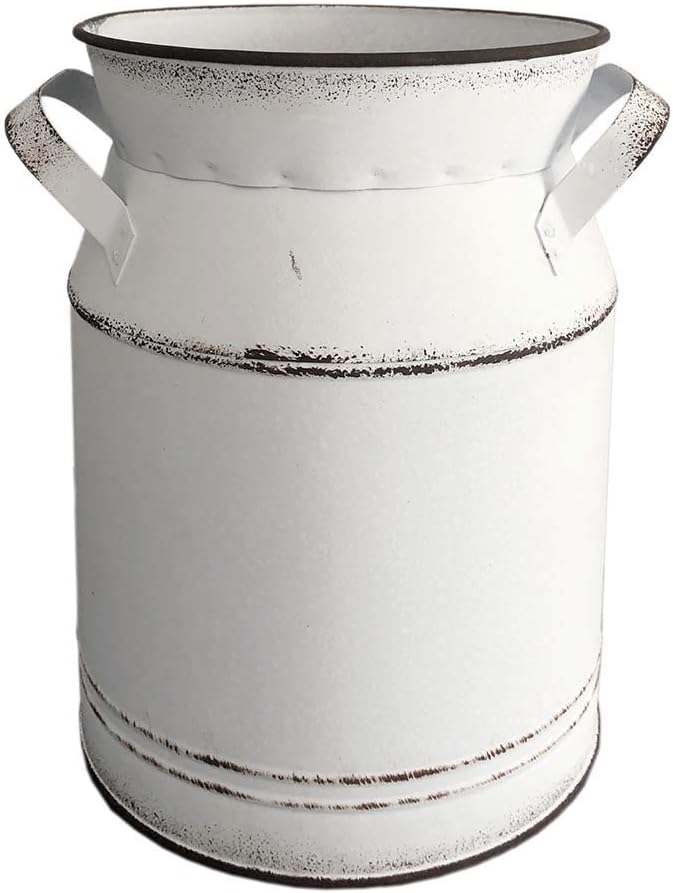 Galvanized Metal Rusty Milk Can Jug Pot for Home,Garden Decoration or Gift