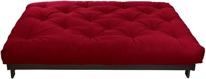 Mozaic Full Size 8-Inch Cotton Twill Gel Dual Memory Foam Futon Mattress, Red