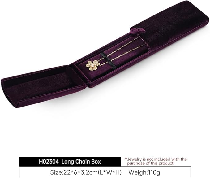 Bracelet Jewelry Box，Velvet Gift Boxes for Women，Men Valentine Necklace Long Display Cases (Purple)