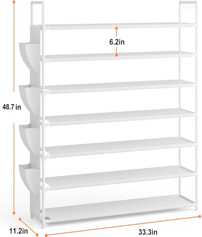 Shoe Rack 7 Tier Shoe Organizer Shoe Storage 28-35Pairs Shoe Rack for Closet Shoe Rack Organizer Entryway Shoe Holder Space Saving Shoe Shelf Shoe Stand Large Tall Shoe Tower Garage