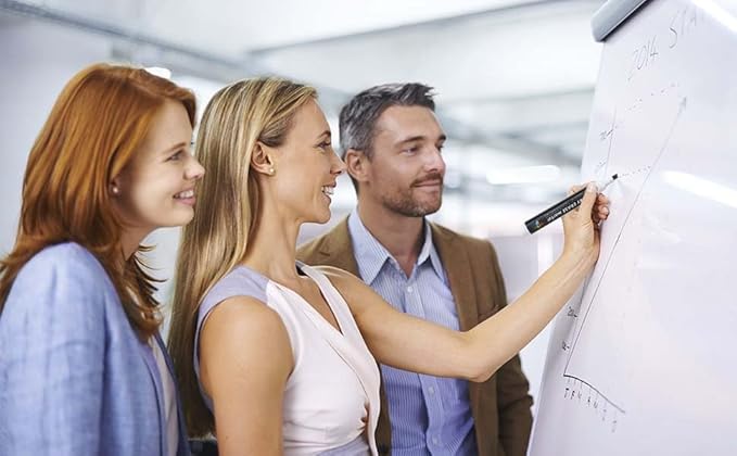 Artspal Dry Erase Markers, 48 Count, Black, Chisel Tip, Low Odor, Easy Erase, Whiteboard Markers for Classroom, Office, Home, Teachers, Kids, Back to School Supplies