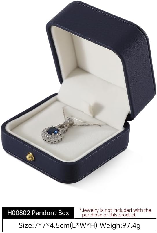Necklace Box, Leather Gift Box,Premium Jewelry Boxes,Luxury Necklace Boxes For Jewelry Gift,Pendant (Dark Blue)