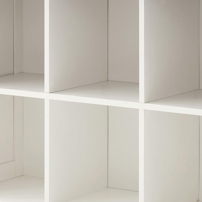 9 Cube Storage Organizer, 3 Tier Bookshelf for Living Room, Farmhouse Bookcase with Led, Kids Toy Storage Cabinet, Wall Cubby Shelves for Home Decor, Wood Display Cabinet for Bedroom, White