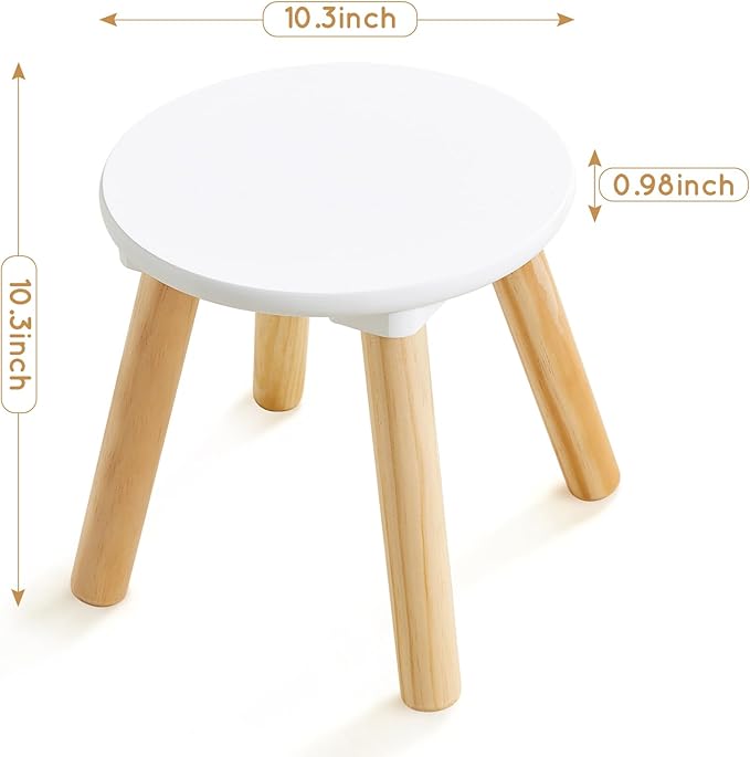 Beright Wooden Step Stool for Kids, Children's Stool Perfect Matched Sensory Table, 9 Inch Sturdy Sitting Stool with Assembled Four-Legged, 2 Pack