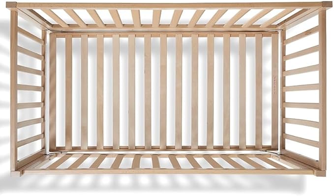 Sorelle Essex Euro 4-in-1 Convertible Crib & Changer – Nursery Furniture Set, Wooden Baby Crib with Non-Toxic Finish, Integrated, Toddler Bed, Daybed, and Full-Size Bed Conversion Kit – Natural