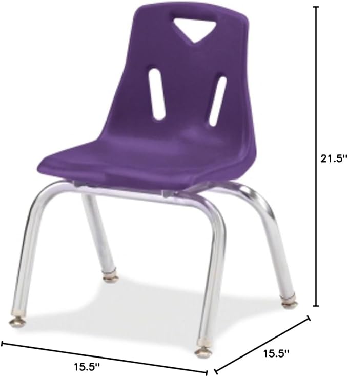 Jonti-Craft Berries 8140JC1004 Stacking Chair with Chrome-Plated Legs, 10" Height, Purple