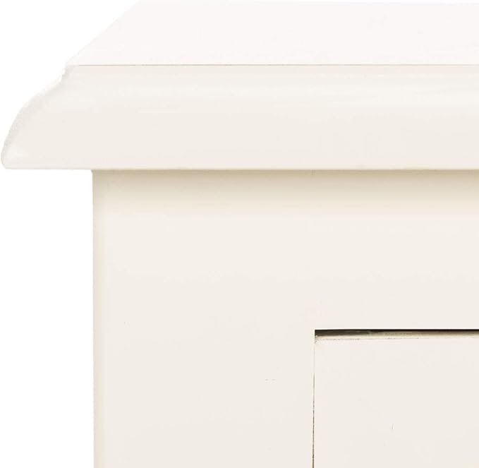 Safavieh Home Collection Everly Drawer , Vintage White 1-Drawer 2 Removable Baskets Side Table