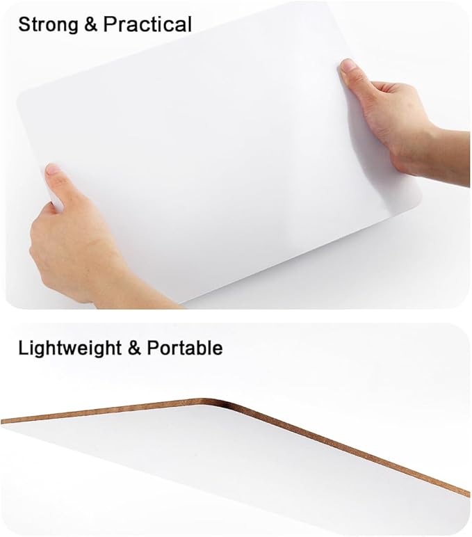 Dry Erase Lapboards, HERKKA 8 Pack Double Sided Dry Erase Lap Boards 9 x 12.5 Inch, 8 Markers, 8 Erasers, Small Dry Erase Boards for Classroom Supplies