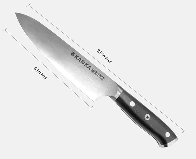 KANKA 5 Inch Utility Kitchen Knife – German Stainless Steel Professional Cutlery with Premium Fiberglass Handle, Razor Sharp Blade for Cutting, Slicing, Carving, Peeling, Fruit & Meat