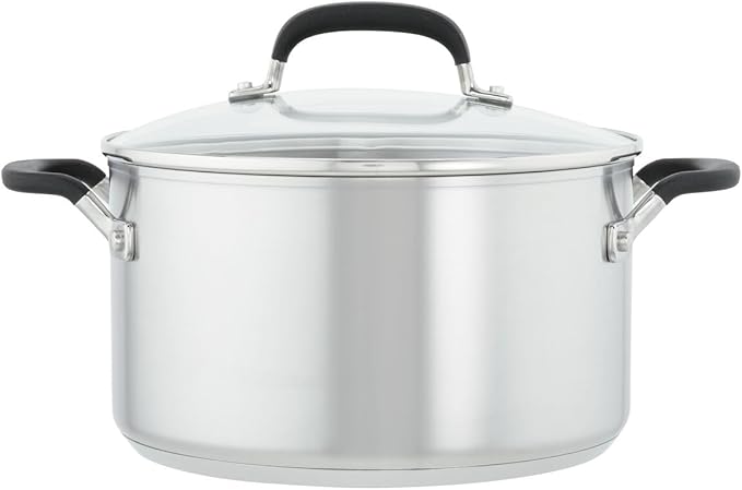 KitchenAid Stainless Steel Cookware/Pots and Pans Set, 10 Piece, Brushed Stainless Steel