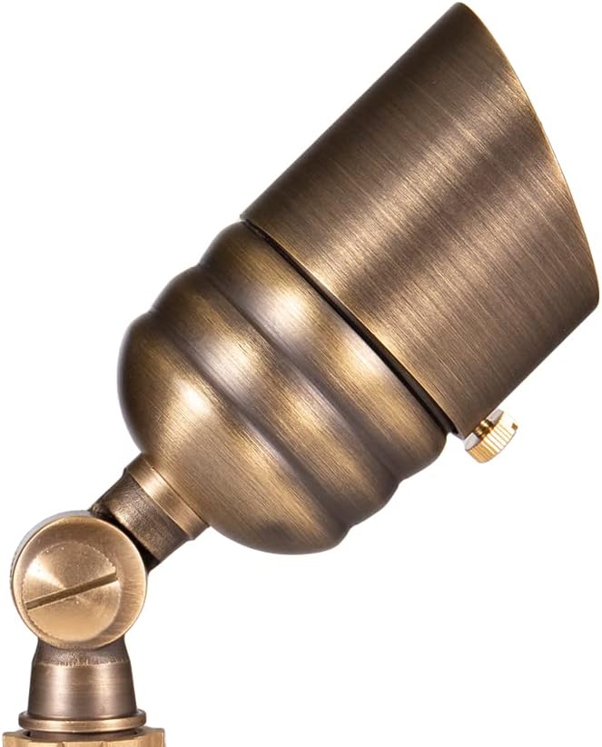 VOLT Fat Boy 12V Brass Outdoor Mini Spotlight (Bronze) for Low Voltage Landscape Lighting of Yard, Lawn, Garden, Patio, Trees & House