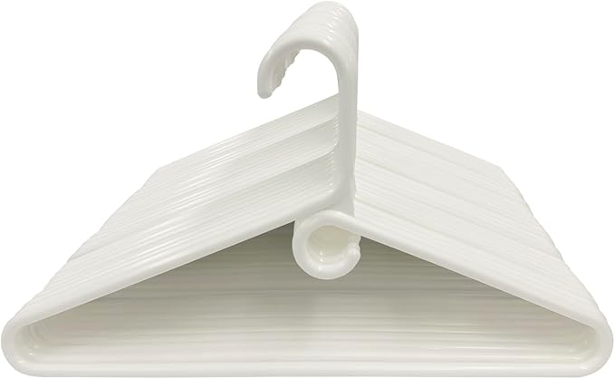 Clothes Hangers 60 Pack Plastic - Heavy Duty Space Saving Coat, Velvet Hangers, Pant Hangers for Closet Organization - Durable Non-Slip, White Wardrobe Essentials Bulk Storage