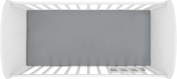 Hooga Grounding Crib Sheet, Organic Fitted Grounded Sheet for Baby Crib, Earth Connected Bedding (52”x28”x8”) Pure Silver Fiber and Cotton, Grounding Cord Included. Gray